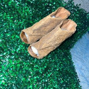 Maison Martin Margiala Unfitted Brown Leather Open Toe Ankle Boots Size 37